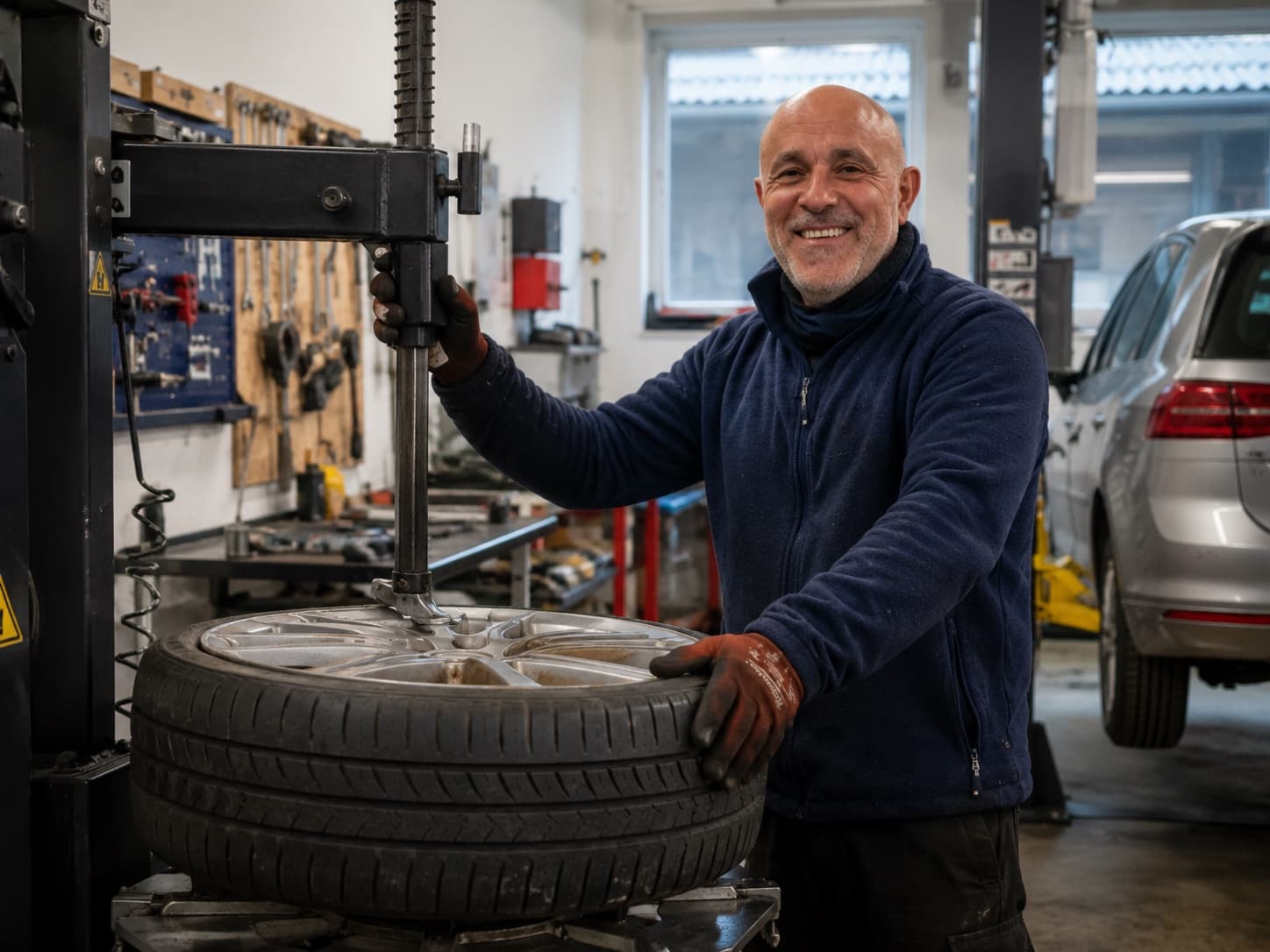 Arbejde ved hjul og styretøj hos Super Auto i Hillerød